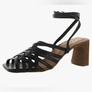 Seychelles NEW Charter Black Strappy Sandals with Block Heel Women’s Size 6.5